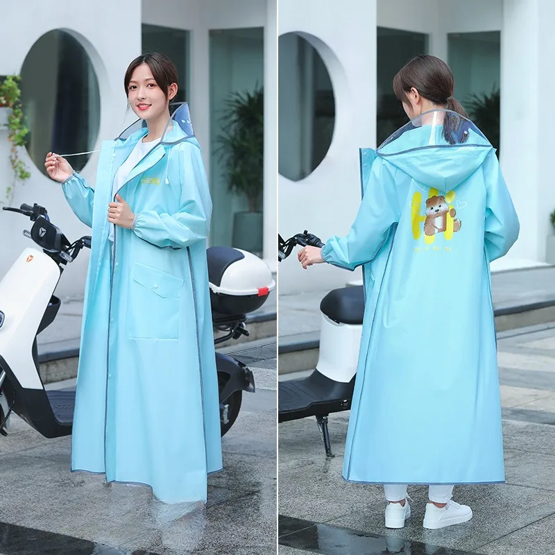 Chubasquero Poncho impermeable para adulto de una sola pieza a prueba de lluvia de cuerpo completo largo para mujer