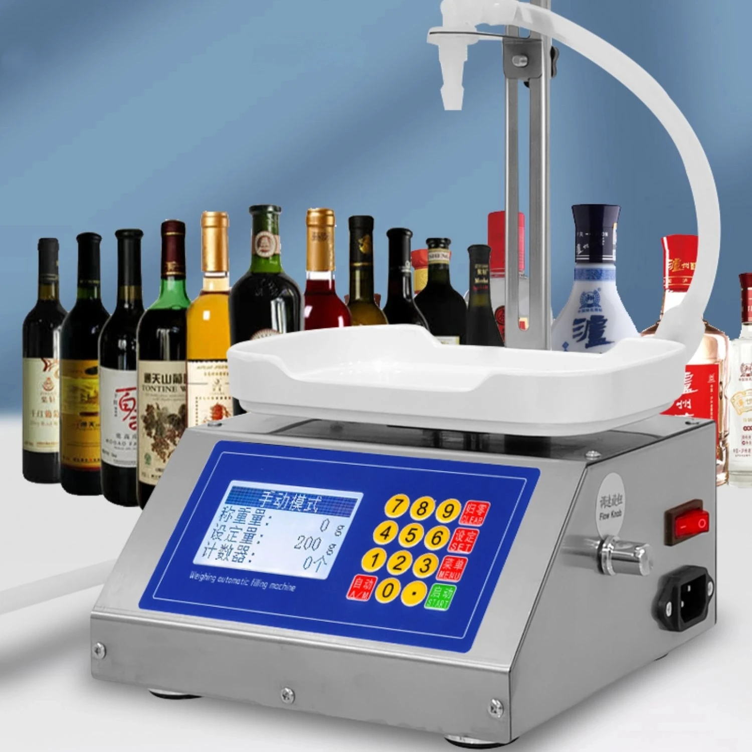 

CSY-3200 Weighing Diaphragm Pump Filling Machine Electronic Scale Liquid Filler Oil Water Wine Juice Liquid Filling Machine