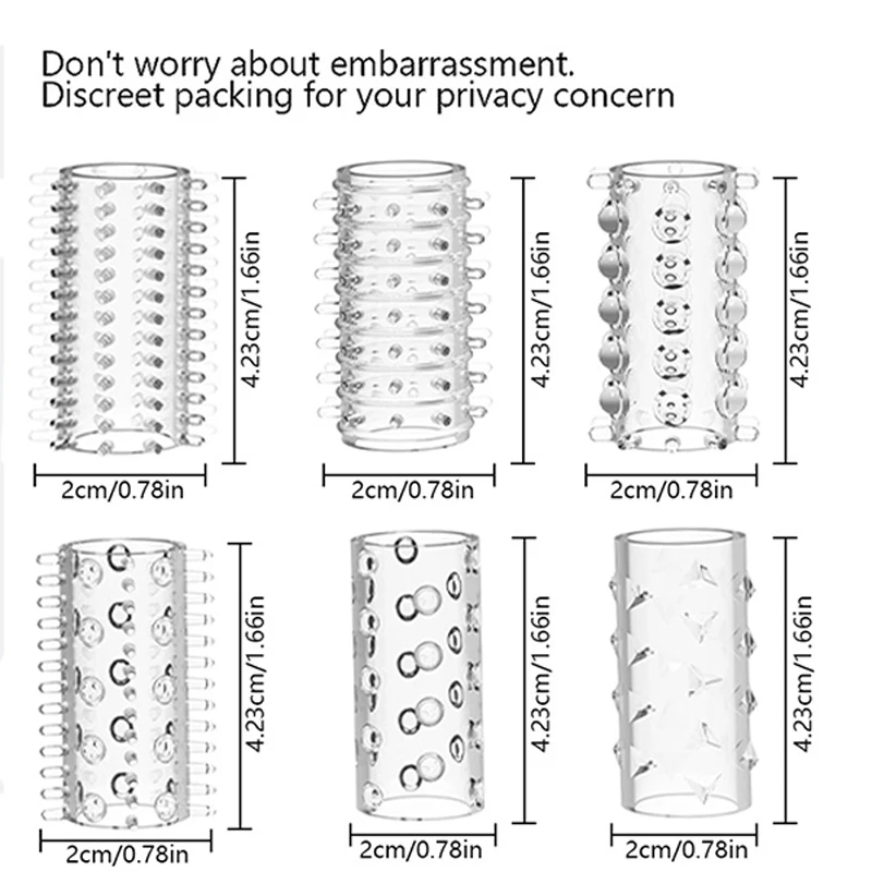 6Pcs Soft Elastic Penis Extension Sleeves Delay Ejaculation Cock Extender Condoms Increase Dick Size Adult Sex Toys for Men view 6
