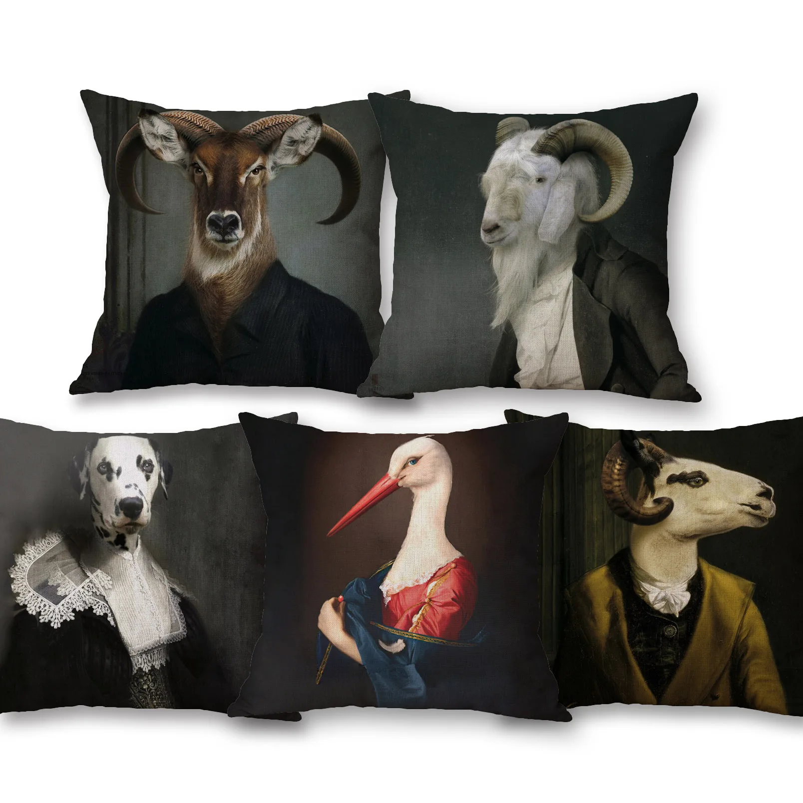 Sheep Dog Cosplay Throw Pillow Case Home Decor Animals Posters Painting Cushion Cover 45X45cm