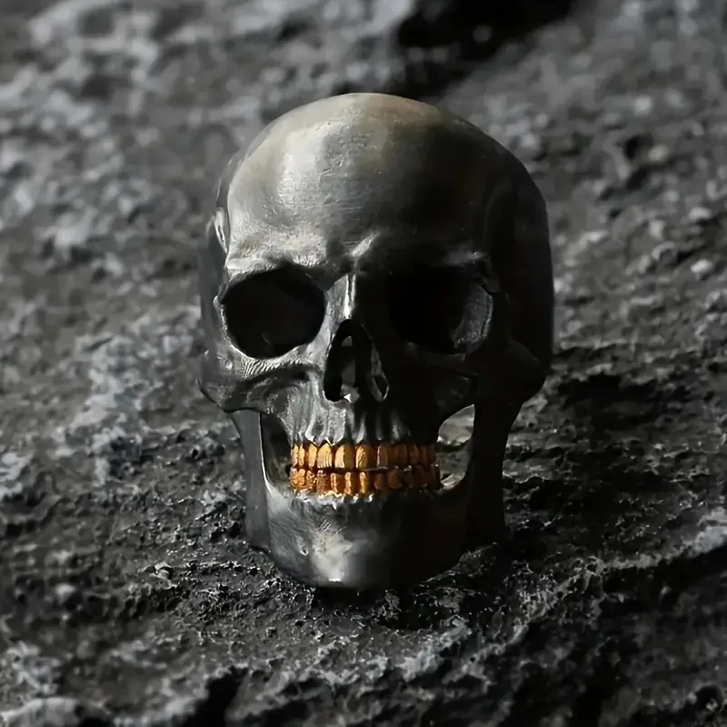 Vintage Punk Stainless Steel Skull Rings For Men Gothic Punk Horror Skull Rings Hip Hop Men Motorcycle Rock Biker Jewelry Gifts