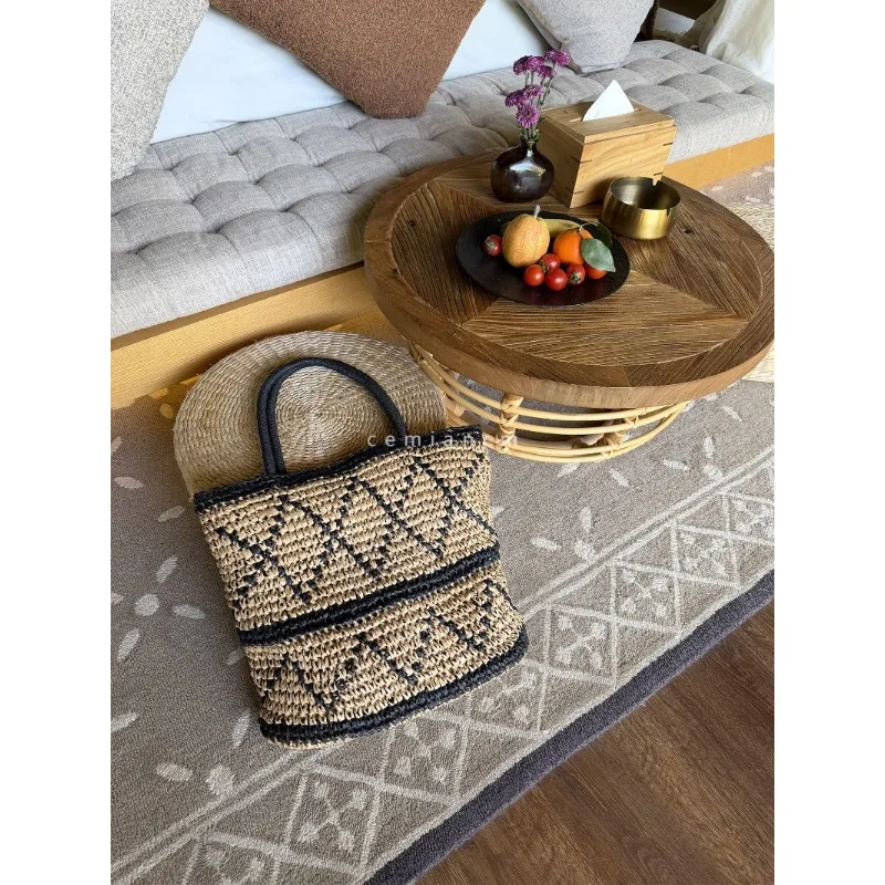 

Vintage Large Woven Straw Tote Bag Summer Women Shoulder Handbag Holiday Beach Vacation Travel Bags Fashion Handbags for 2026