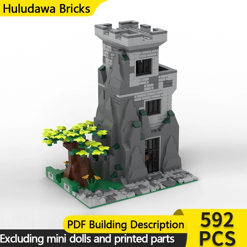 

Средневековый замок, модель MOC, строительные кирпичи, древний замок, тюремная башня, модульная технология, детский праздничный подарок, сборный игрушечный костюм