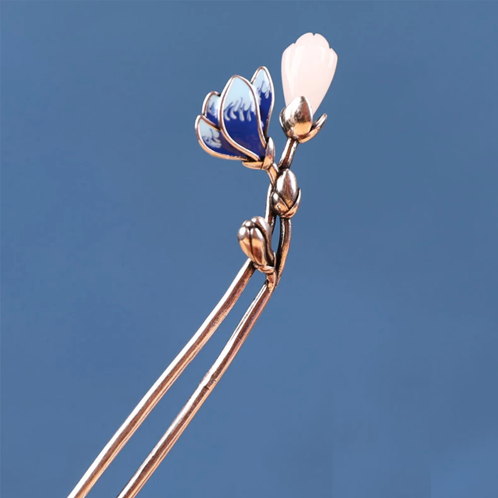 

Accessories Flower Stick for Women Alloy Design Comfortable Hairpin Chignon Bun Accessories Wood Hair