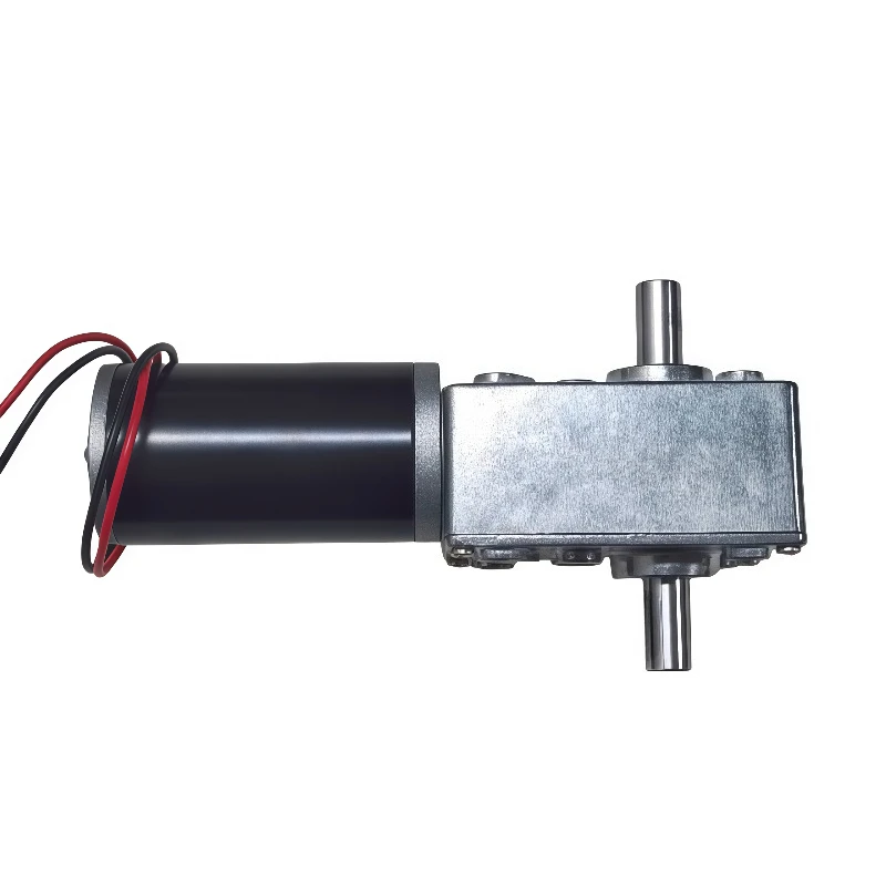 1pcs 12V Electric Gear Motor Double Shaft DC Worm Motor High Torque Reducer Reversed Gearbox 31ZY-5840 24V Self-locking