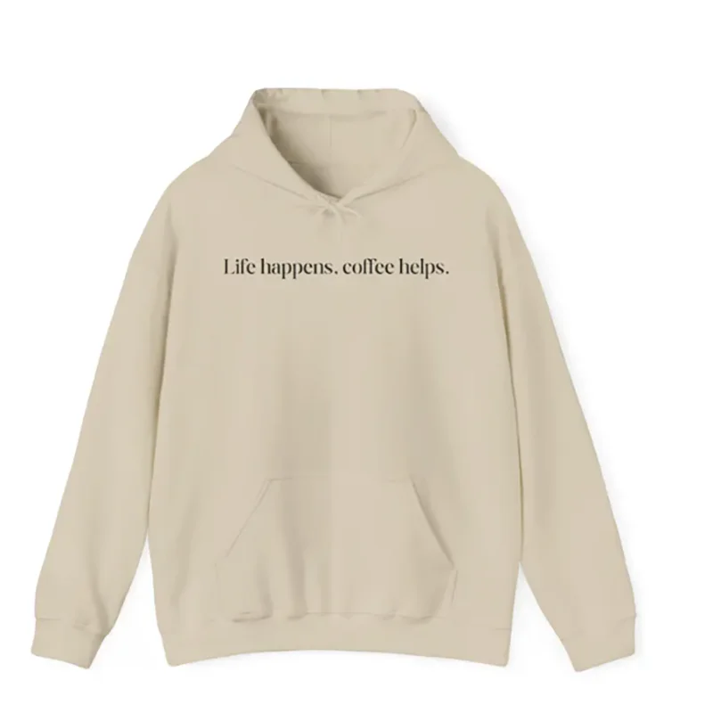 Hoodie Kopi Minimalis Wanita Estetika Gadis Remaja Kebesaran Y2K Kaus Crewneck Rapi Atasan Bertema Kopi Populer
