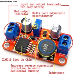 1 Or 2pcs 5A DC-DC Step Up Power Module Boost Volt Converter 3.3V-35V To 5V 6V 9V 12V 24V