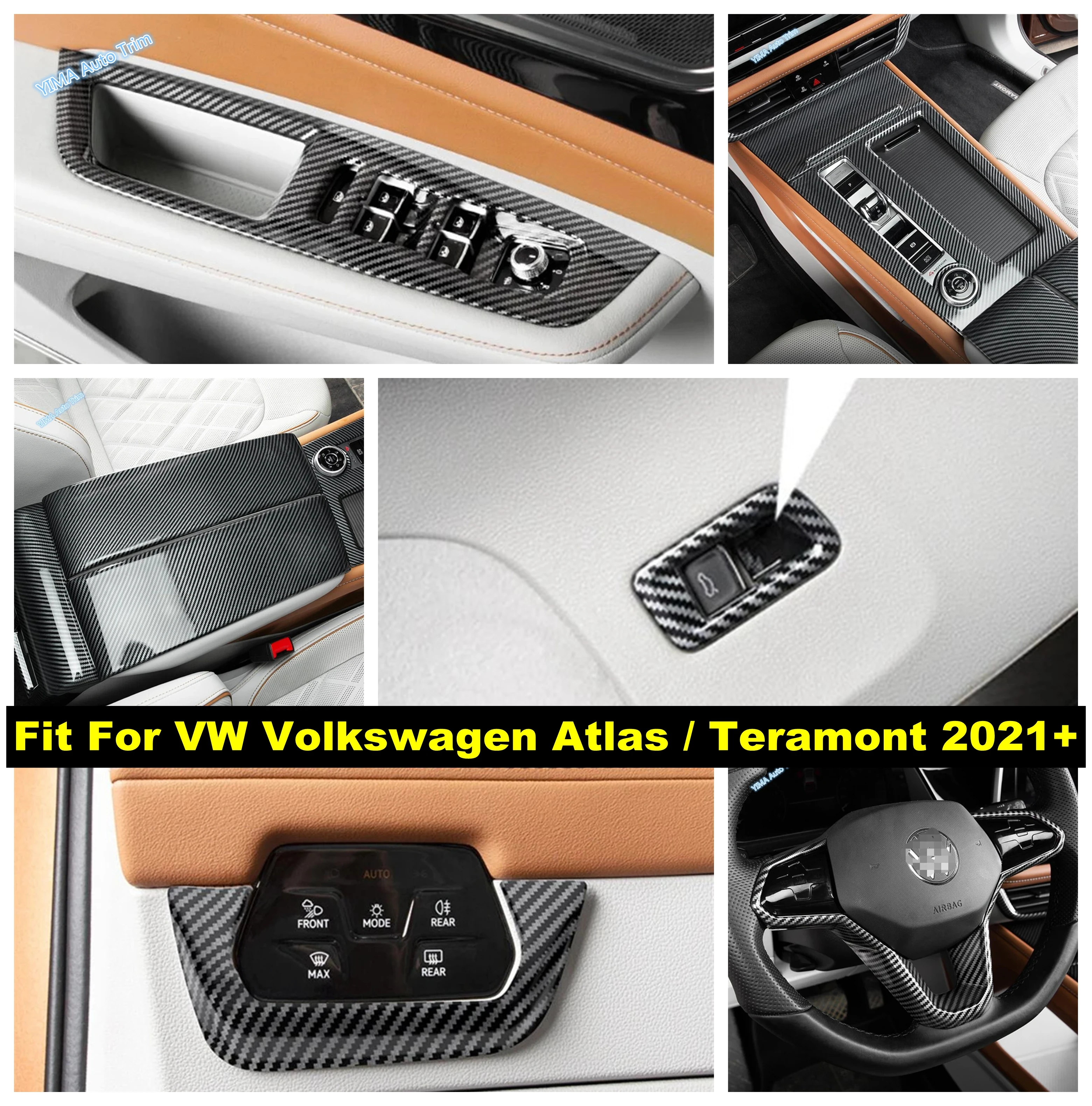 

Car Window Lift Button / Headlight Switch / Gear Shift Panel Cover Trim Accessories For VW Volkswagen Atlas / Teramont 2021 2022