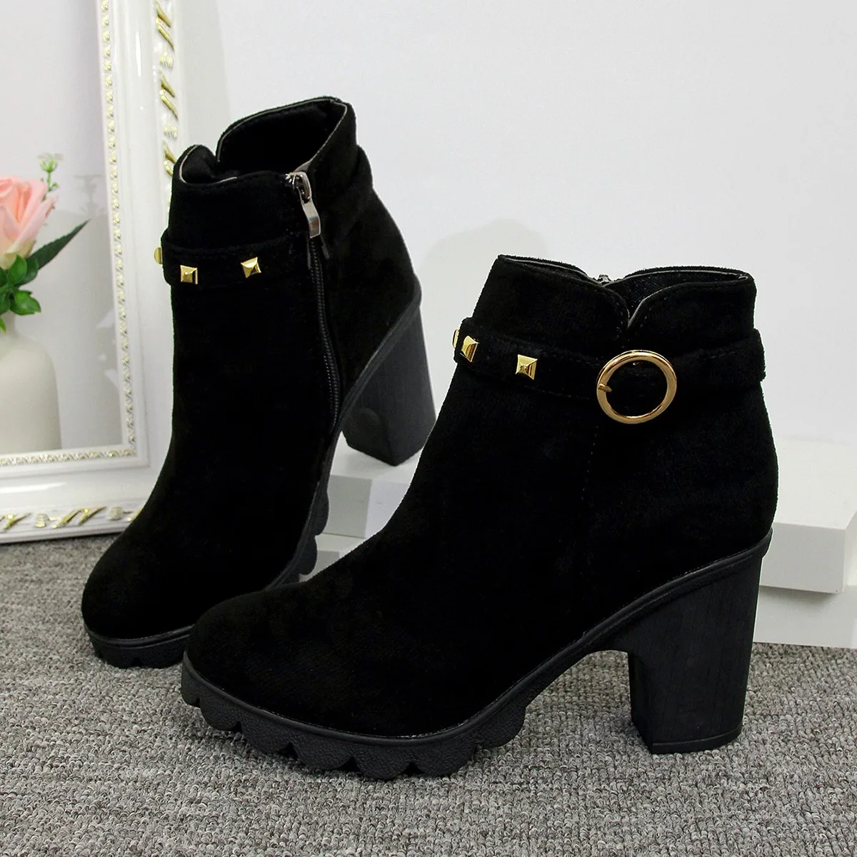 2024 New Spring Winter Women Boots High Quality Lace-up European Ladies Shoes for Women High Heels Women Boots Fast Delivery