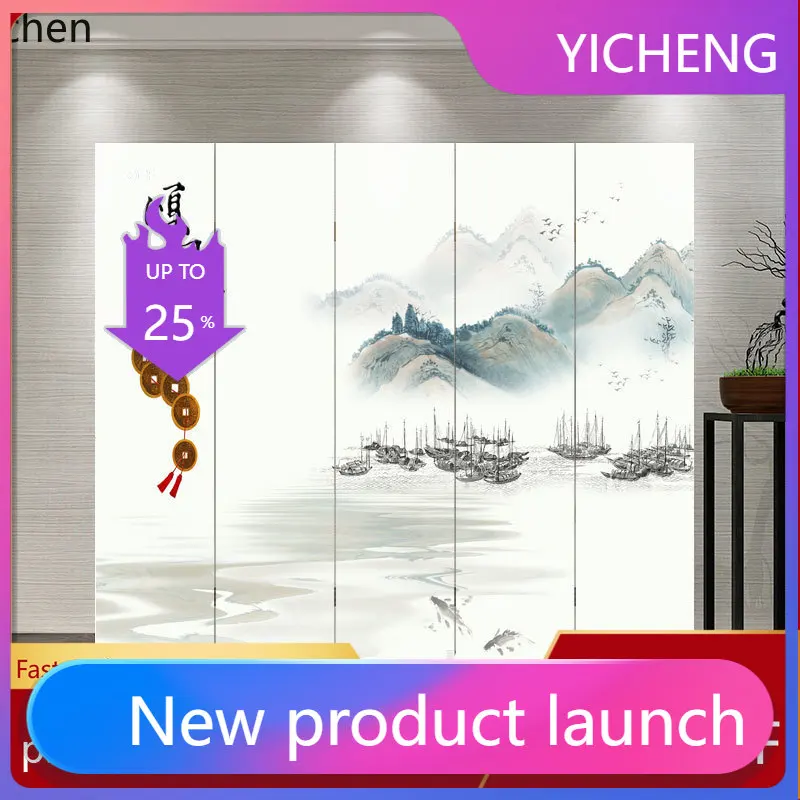 A3-3  Landscape Scenery Office Screen Partition Living Room Hotel Homestay Divider Background Wall Foldable Mobile