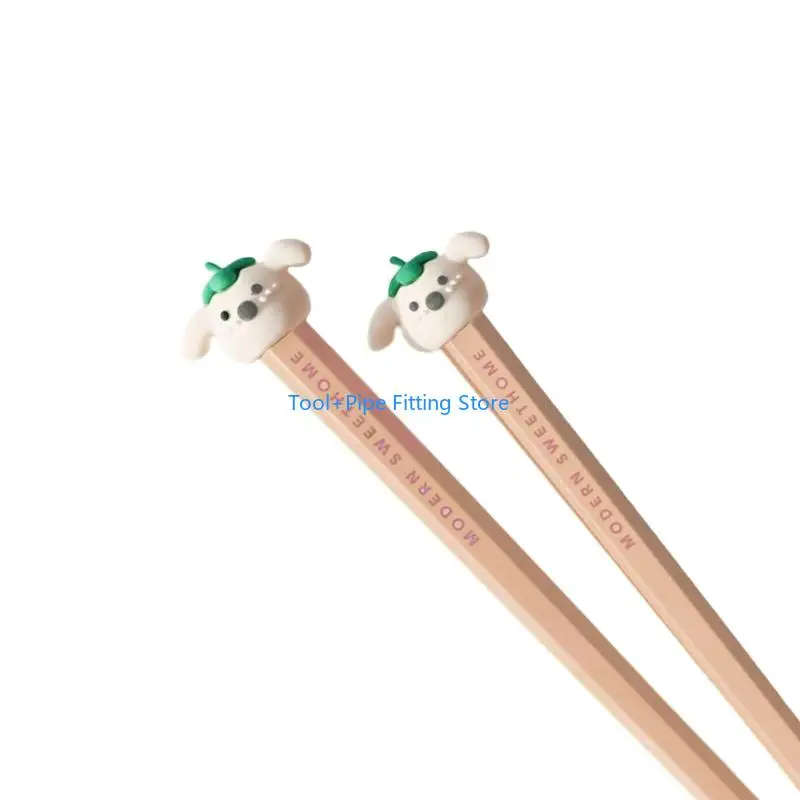 F92B High Temperatures Resistant Cartoon Designs Nonslip Chopsticks Alloy PVC Durable Kitchens Dining Utensils