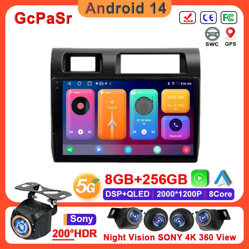 

android 14 For Toyota Pickup Land Cruiser LC 70 79 Series 2007 - 2020 Player GPS Multimedia Android Auto Navigation No 2din DVD