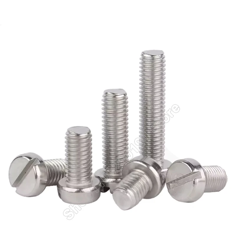 10-100Pcs M3 M4 M5 304 Stainless Steel GB67 Metric Threaded Slotted Cap Round Head Slot Column Pan Head Machine Screw Bolt