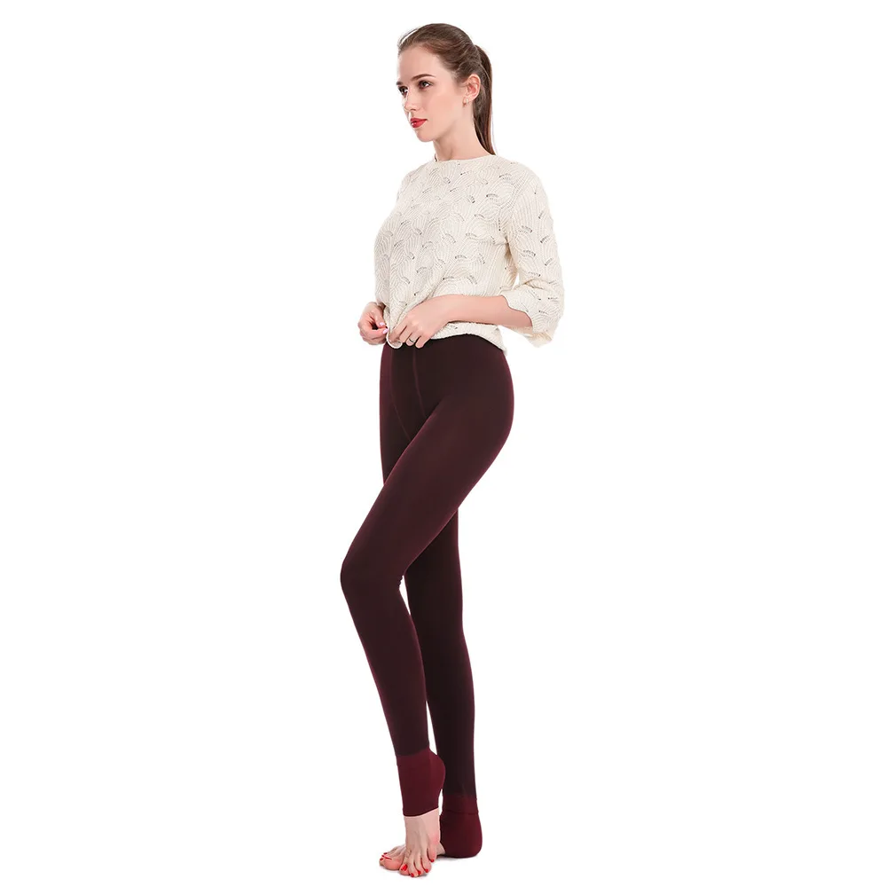 Damen-Perlen-Samt-Leggings mit Fleecefutter, dicke warme einteilige Thermohose für Herbst und Winter, dehnbare Damen-Unterhose. – Detail 22