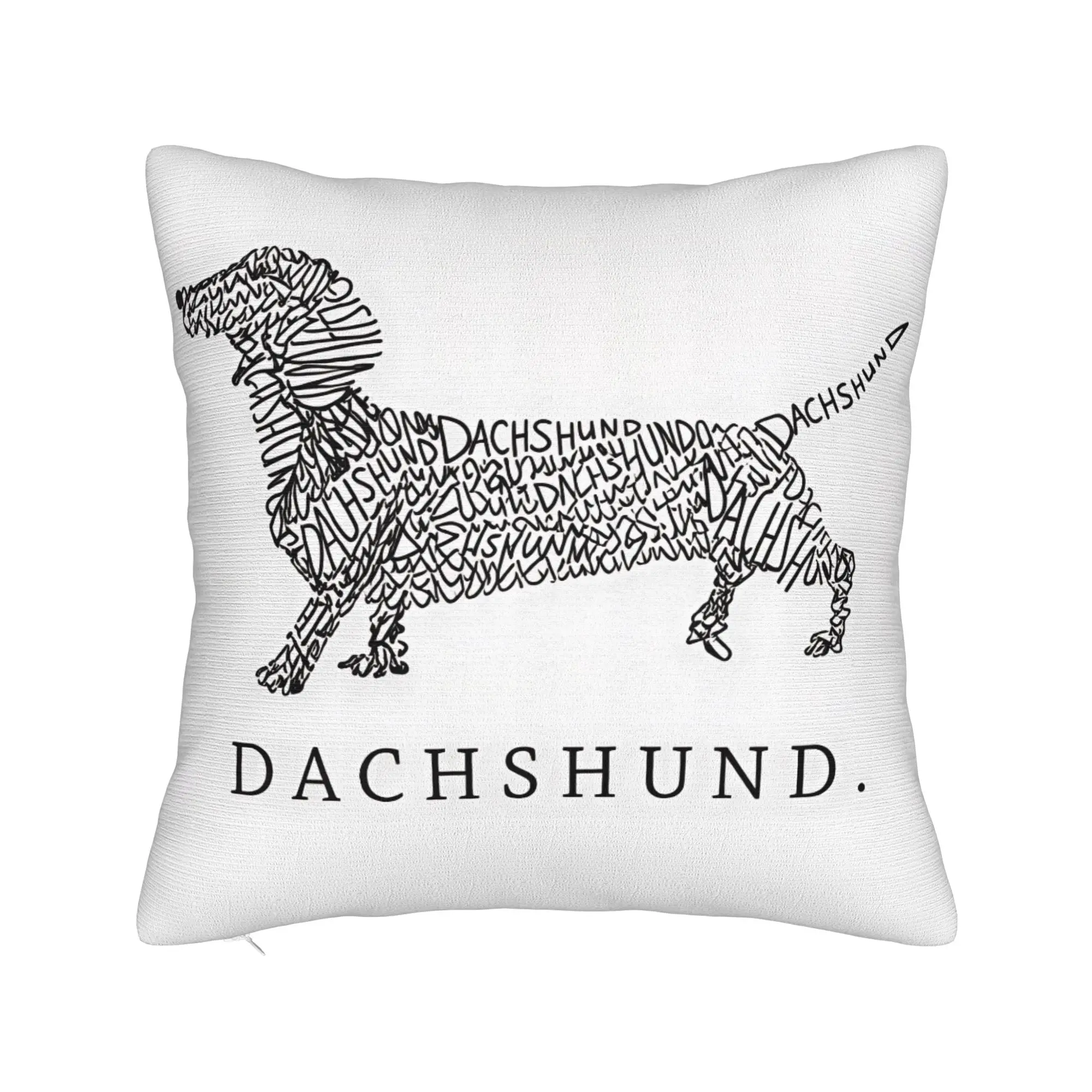 Dachshund Typography Line Art Pillow Case  Fashion Pillow Cover Soft Pillowcases For Wedding Party Home Decor