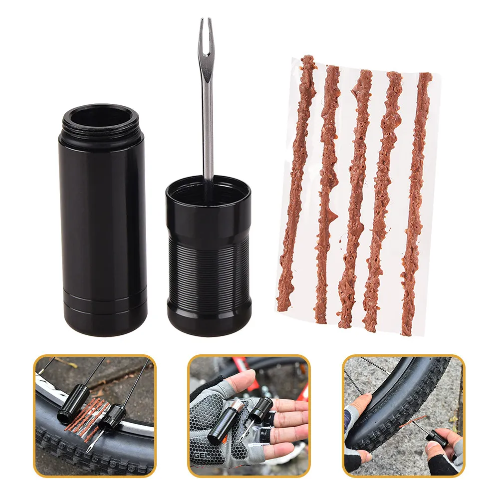 1Set Tire Repair Tool Kit Professional Rubber Repair String Emergency Cycling Tire Plug Kit Tubeless Patch Strip