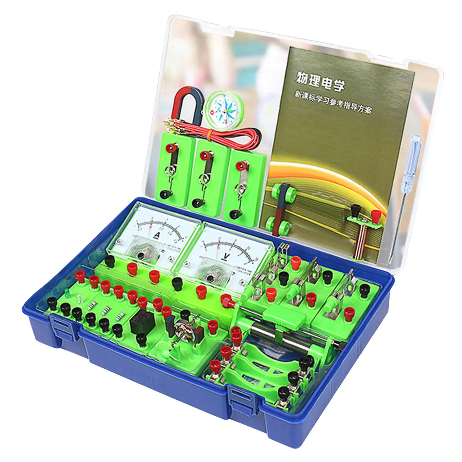 Physics Science Learning Kits Basic Education Set Portable Electricity Experiment Set Science Lab for Birthday Gift Student