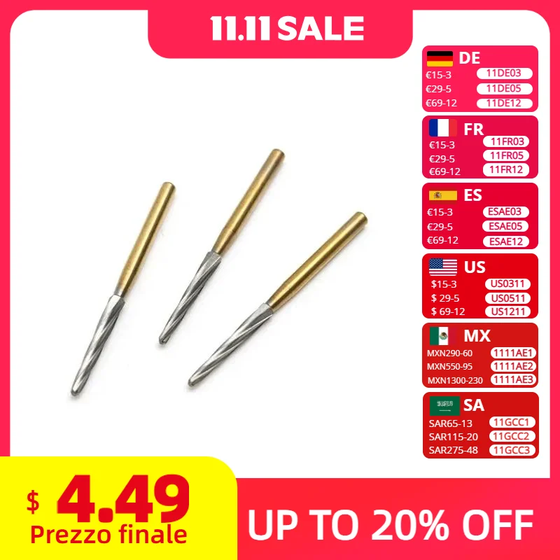 

4pcs FG 1.6mm Endo-Z High Speed Dental Carbide Burs Surgical EndodonticTungsten Bone Cutters Drill Bit Dental Tools 23/25/28mm