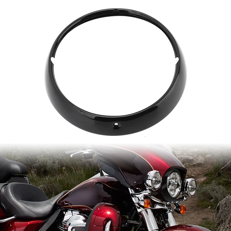 

Black Motorcycle 7'' Headlight Headlamp Trim Ring Cover For Harley Touring Road King Electra Street Glide Tri Glide 1996-up