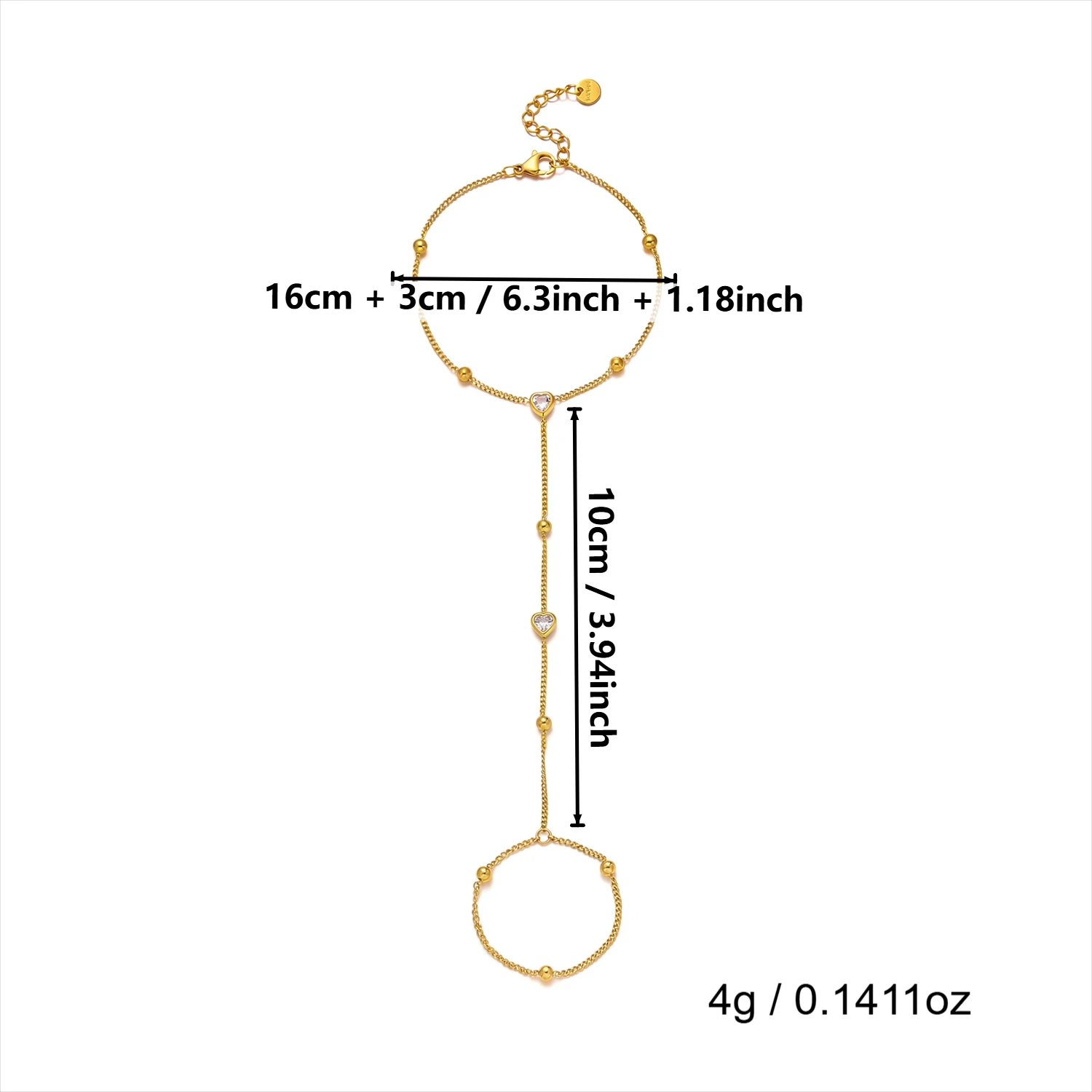 Minimalistisches CZ Edelstahl-Fingerarmband für Frauen Luxuriöse Braut Mehrlagige Handketten Party Hochzeit Schmuck Geschenk Wasserdicht – Detail 23
