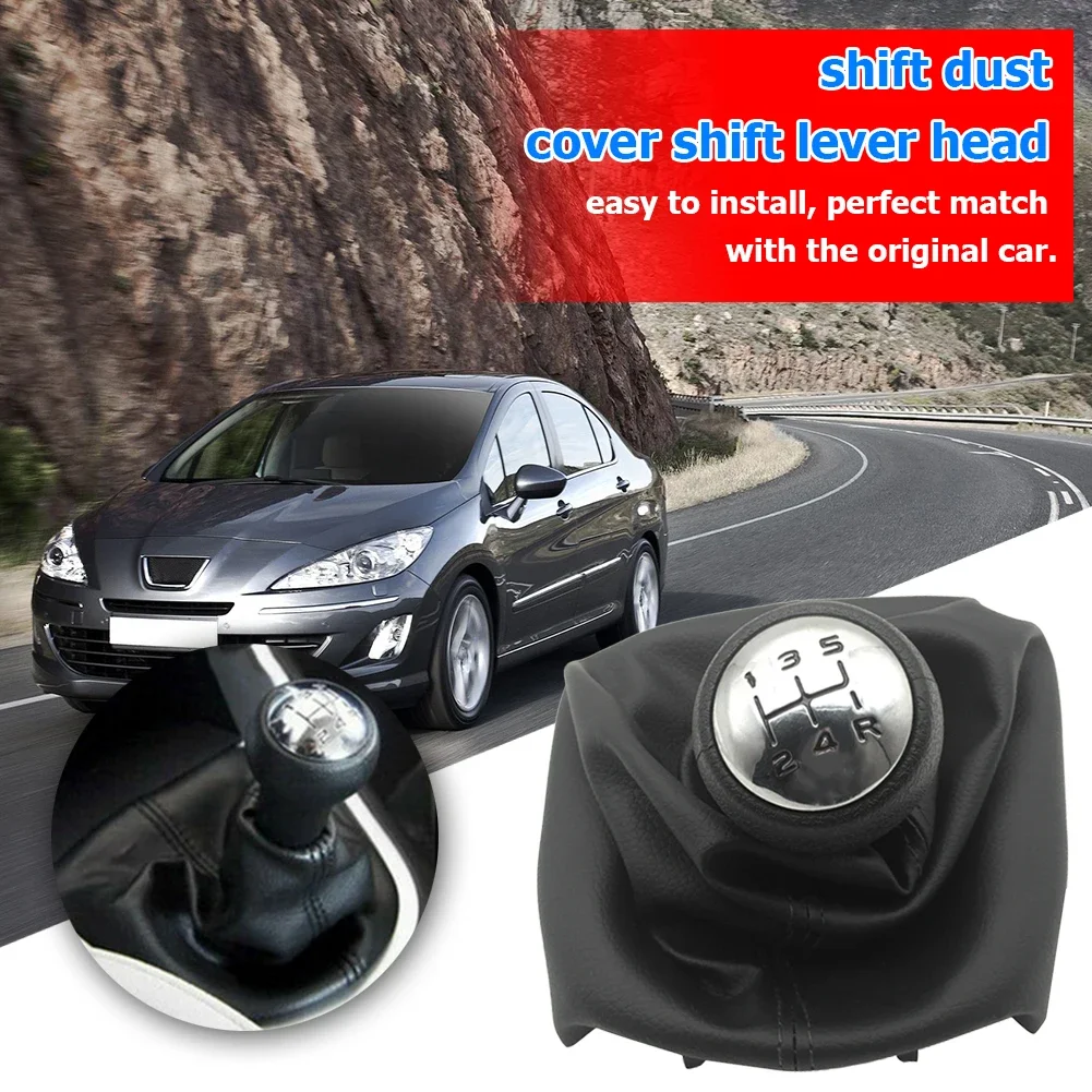 For Peugeot 206 207 307 Citroen C3/C4/C5 5 Speed Gear Shift Knob Shifter Lever Stick Gaiter Boot Cover PU Car Accessories view 4