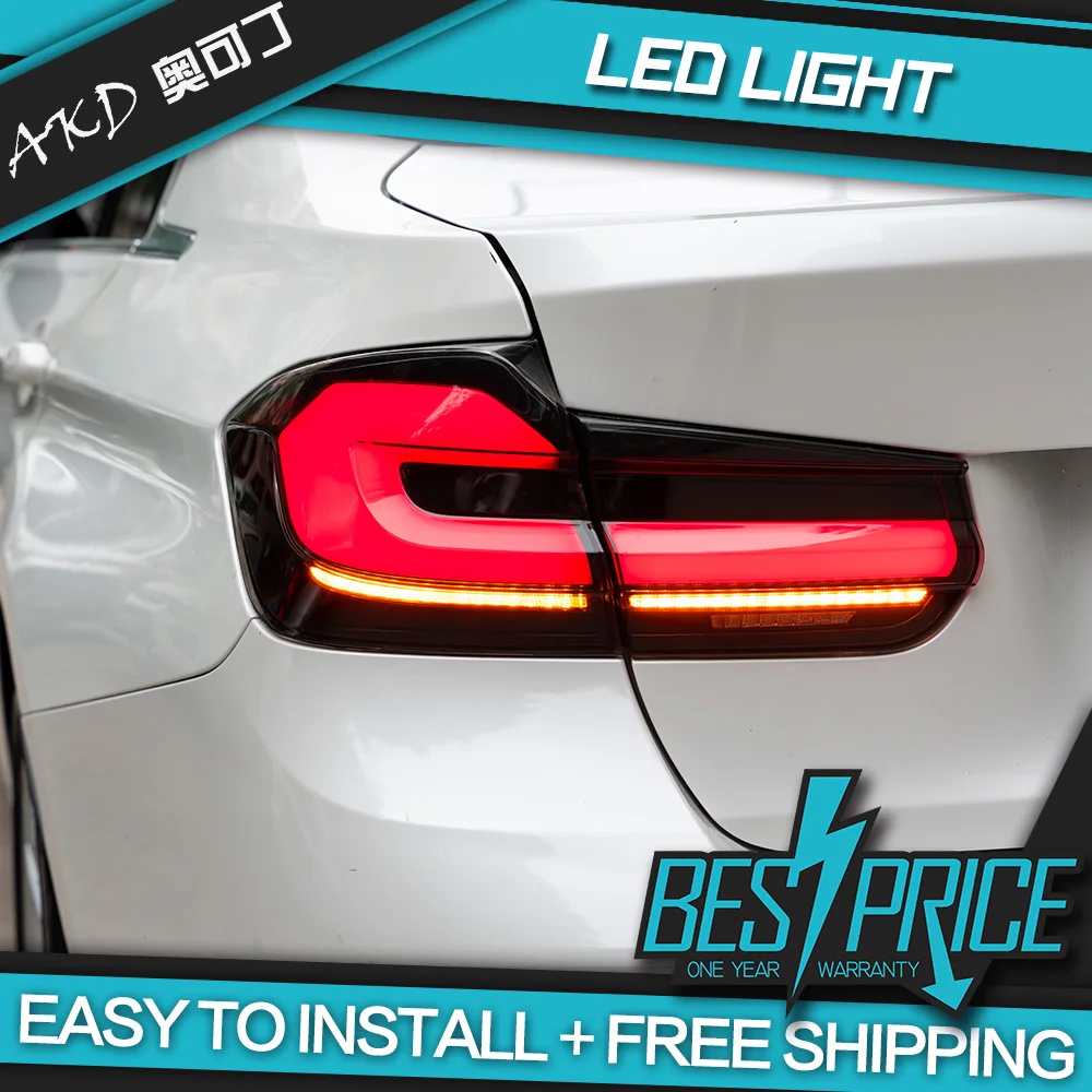 AKD Taillights for BMW 3 Series F30 F35 Tail Lamp 2013-2019 G30 LCI 3D Style LED with Turn Signal Animation Rear Reverse Brake