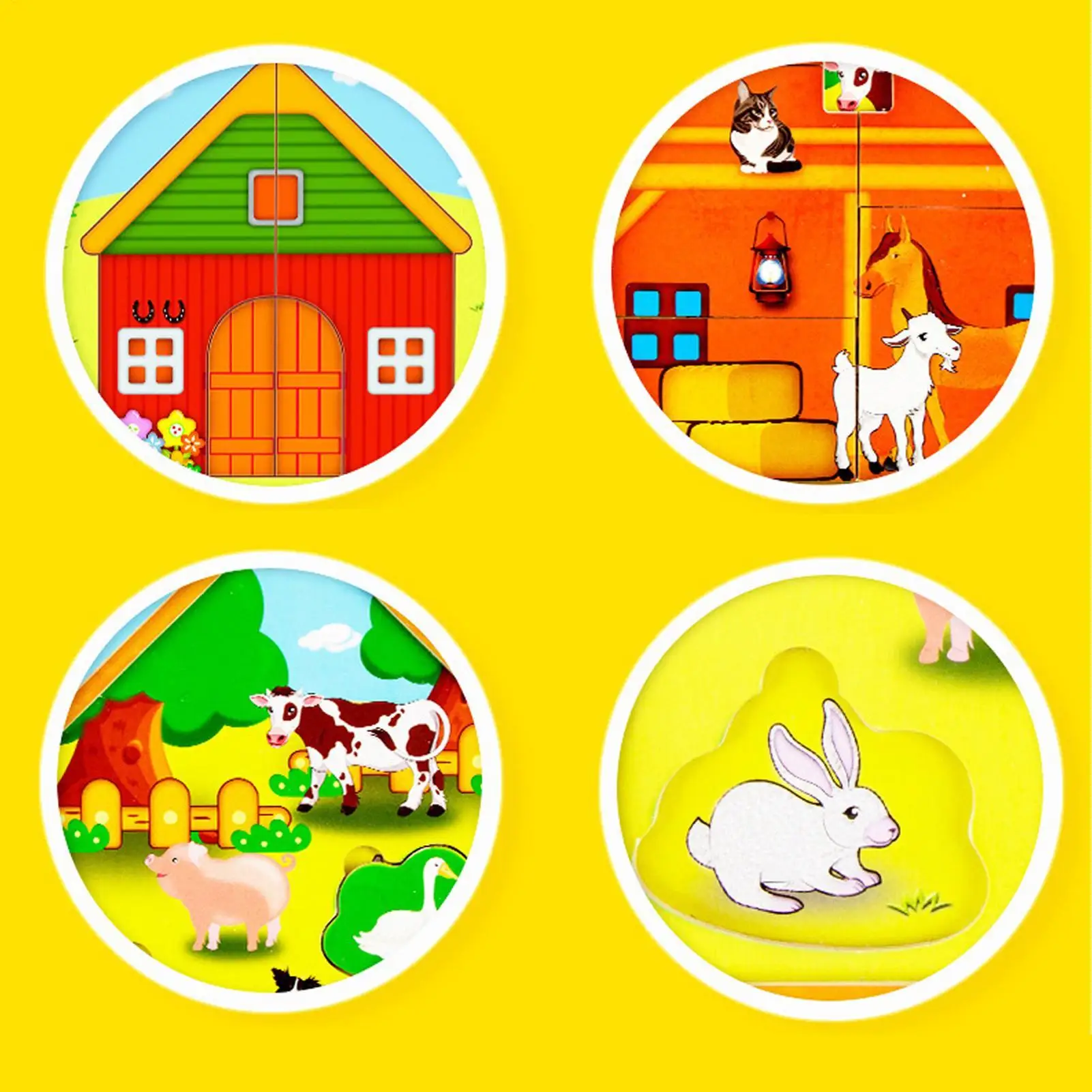 ألغاز خشبية للأطفال ألعاب تعليمية على شكل حيوانات خشبية لمرحلة ما قبل المدرسة ألغاز الصور المقطوعة للأطفال والبنات والسفر المنزلي والمدرسة المنزلية #3