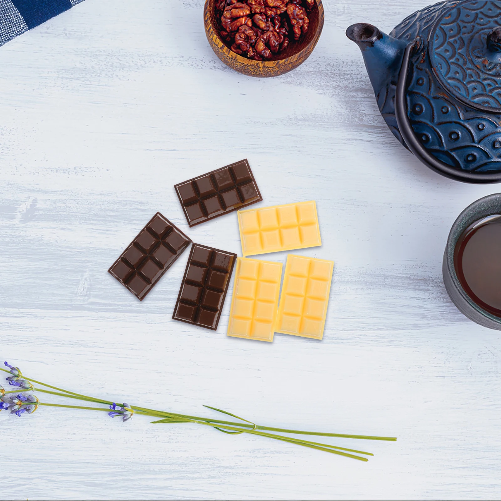 Nornements de chocolat simulés en résine, 6 pièces, décor réaliste, couleur classique, entretien facile, table multifonction pour gâteau