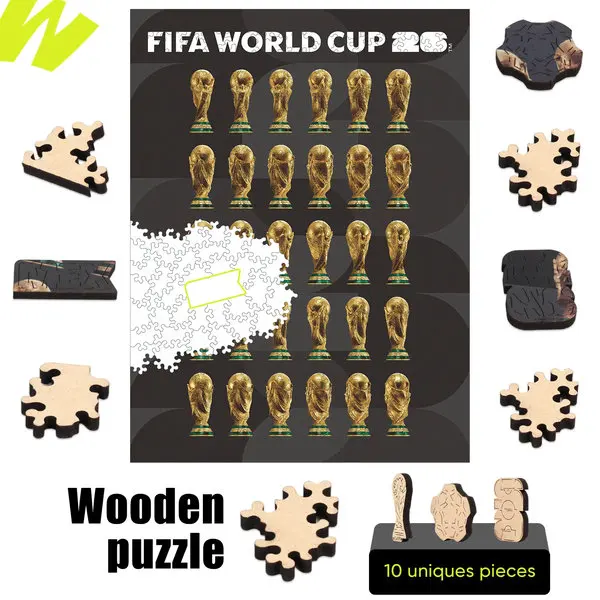 

Новинка: Чемпионат мира по футболу FIFA 2026 360 ° Деревянный пазл-постер Spin Image World Cup (10,9*14,5 дюймов) – подарок для детей и взрослых