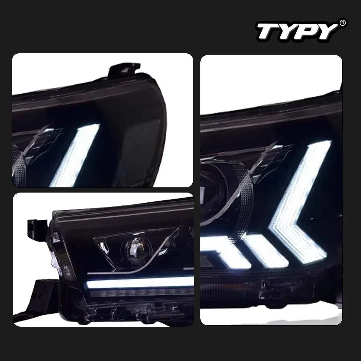 

TYPY New LED Head Lamp Upgrade Modified For Toyota Vigo Hilux Revo 2015-2021 Dynamic Signal Head Lamp Auto Accessories