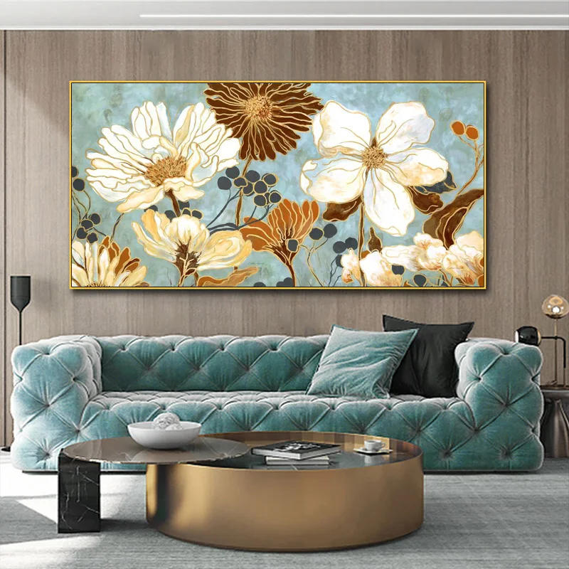 Abstract Flower Canvas Painting Nordic Posters and Prints Cuadros Wall Art Pictures for Living Room Modern Home Decor No Frame