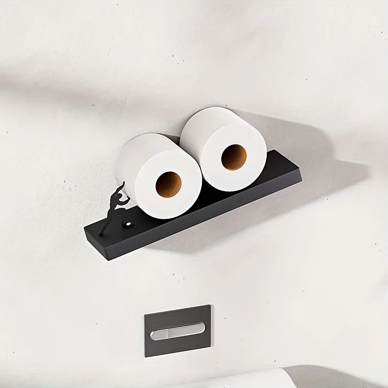 1pc New Wall-Mounted Tissue Holder, Bathroom Tissue Roll Holder, Suitable for Storage, Bathroom Accessory