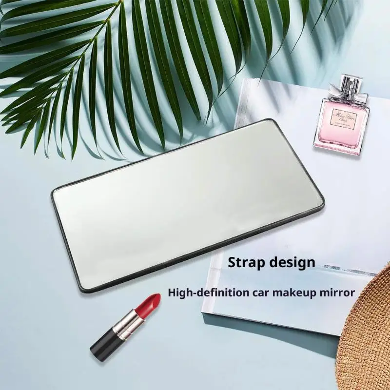 Plaque de pare-soleil de voiture HD, Installation de sangle de miroir de maquillage Portable, miroir sans lumière, accessoires d'intérieur automobile