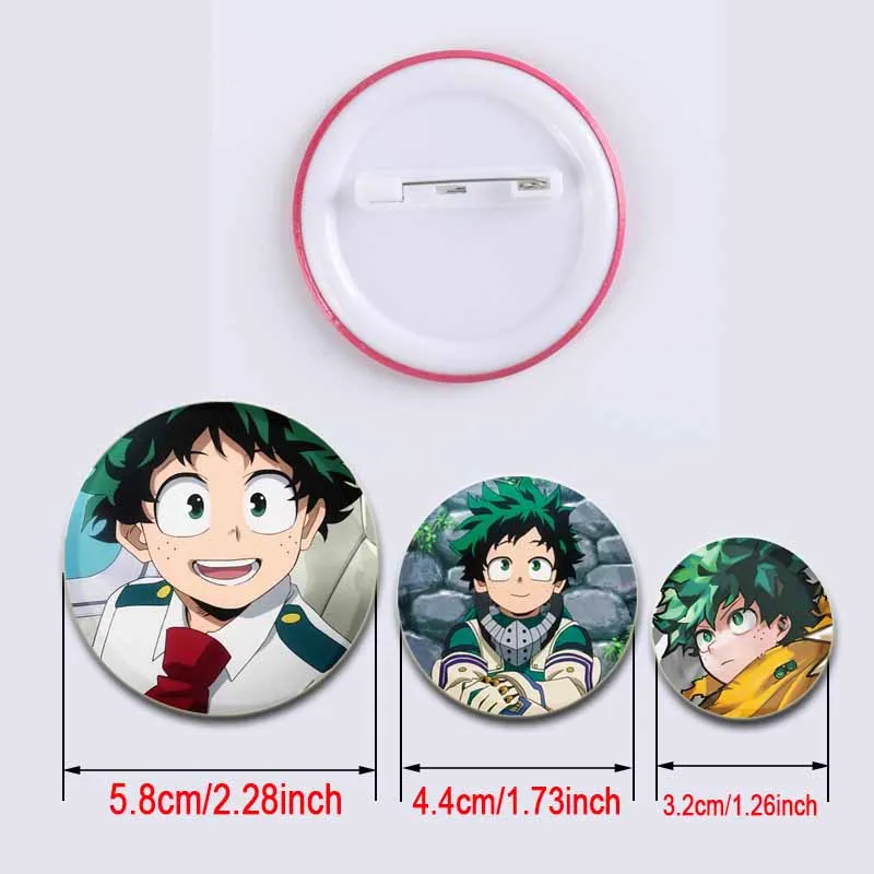 Anime Figures Izuku Midoriya/Katsuki Bakugou/Ochako Uraraka Brooches Handmade Pins Cosplay Badge for Collar Backpack Decoration