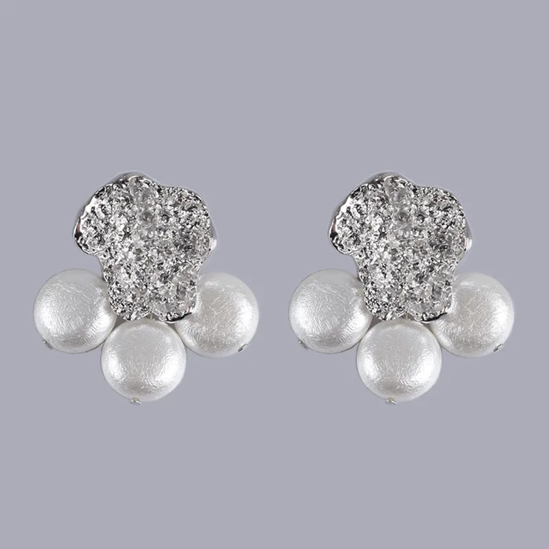 European And American Irregular Geometric Pearl Fringe Earrings Temperament Female Jewelry Gifts 2024