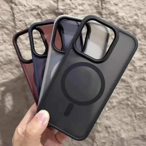 Coque de téléphone originale magnétique mate, étui de protection pour iPhone Air 17 16 15 14 12 11 13 Pro Max Plus pour chargement sans fil Magsafe