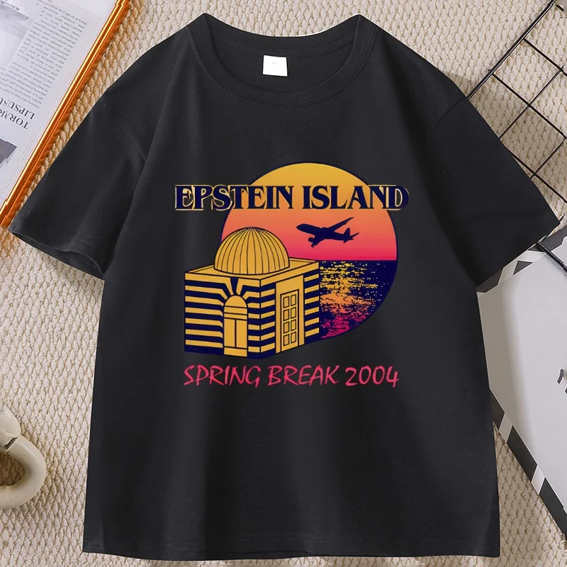 Epstein Island Spring Break 2004 T Shirt Men Women Cotton Short Sleeve Round Neck Printed T-shirts Unisex Loose Graphic Tees