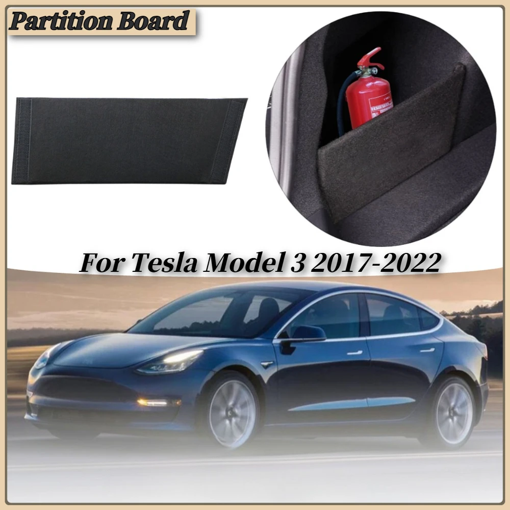 1PC Car Trunk Baffle Storage Partition Board for Tesla Model 3 2017-2022 Auto Boot Side Organizer Interior Trim Accessories