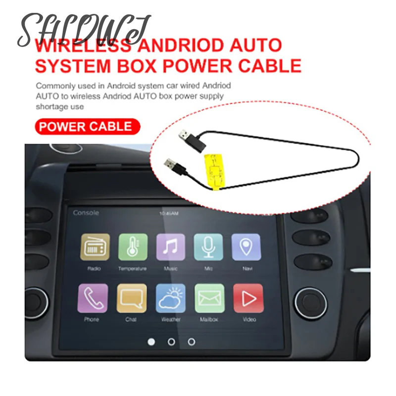

Беспроводной силовой кабель CarPlay Ai Box, автоматический конвертер Android, двухточечный провод, предотвращает перезапуск, стабильный источник питания