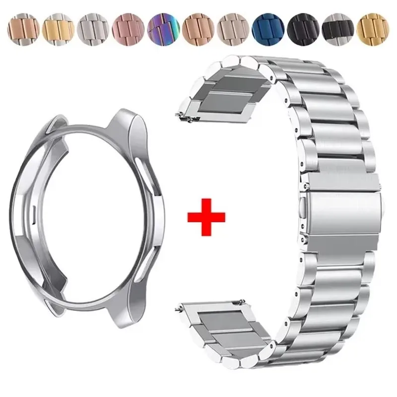 Watch strap+Case for Samsung Galaxy Watch 6 5 4 44mm 40mm Classic 46mm 42mm Stainless Steel  Galaxy Watch 3 5 Pro 41 45mm Strap