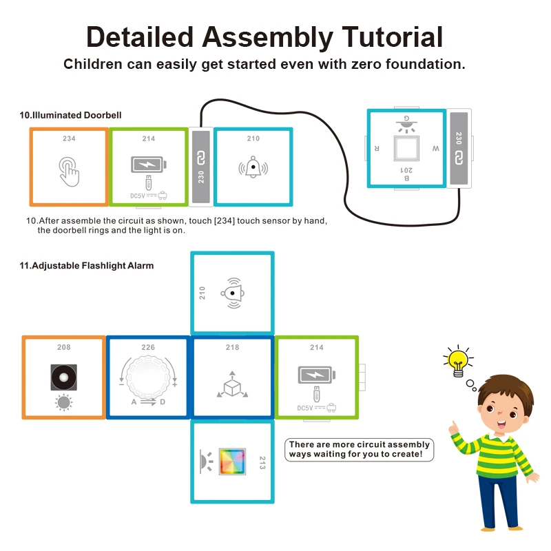 STEM Logic Building Blocks Set Compatible with 9656 Electronic Module Programming Educational Physics Circuit Learning Toys