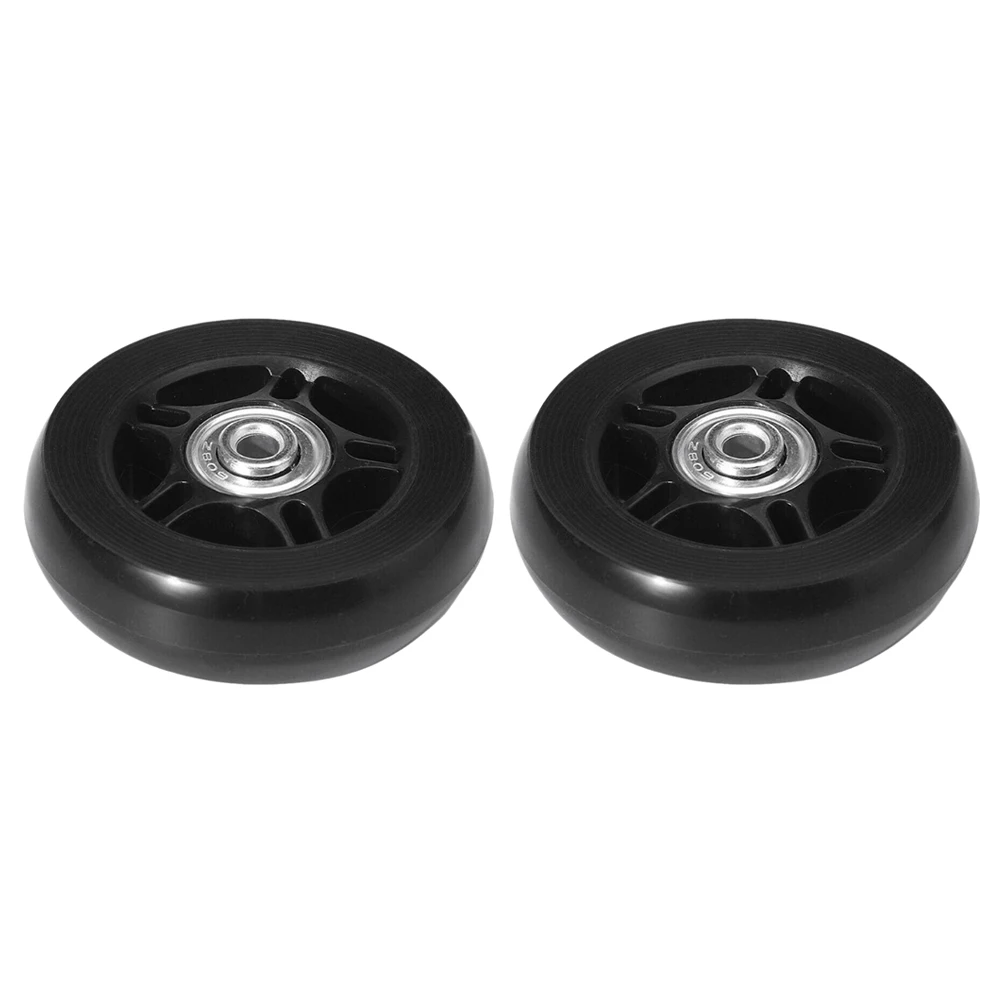 1 пара черных роликов для багажа, сменные колеса для чемодана, ремонт чемодана, наружный диаметр 40/50/60 мм, оси Deluxe, черный с инструментом для ремонта винта