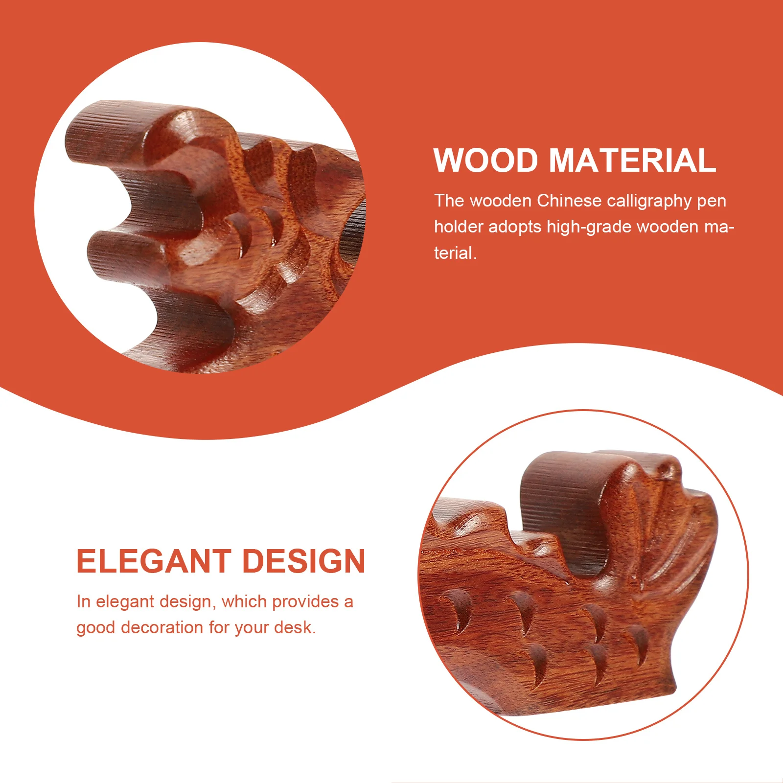 

Chinese Calligraphy Brush Holder Wooden Retro Vintage Pen Rack Rest Stand Desktop Organizer Practical Brush Pen Support Office