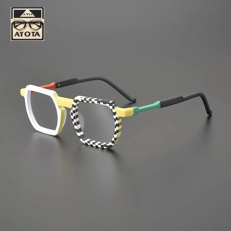 Square Color Matching Acetate Glasses Frames Women's High Quality Hand-made Fashion Optical Reading Prescription Eyewear for Men