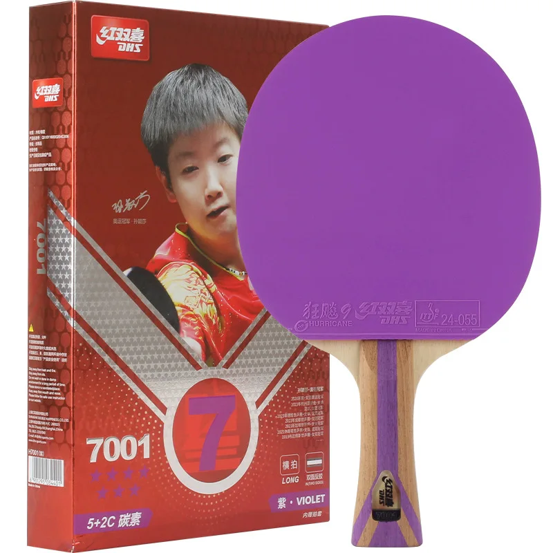 

DHS 7 Star H7001 H7004 Table Tennis Racket with Hurricane 9 Table Tennis Rubber Professional Ping Pong Paddle with Storage Bag