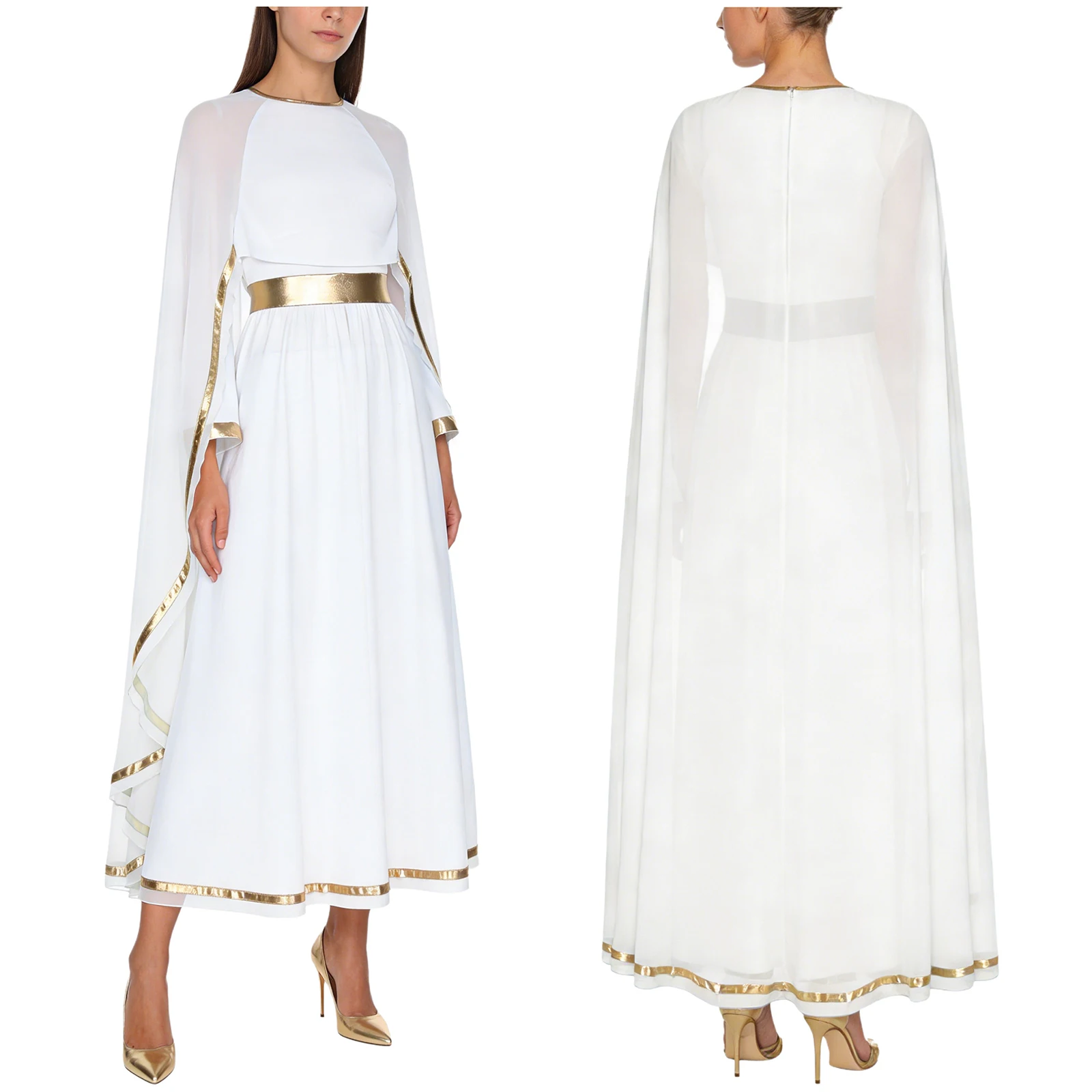 

Women Ancient Greek Athenian Princess Costume Halloween Party Toga Greek Deity Cosplay Princess Robe Roman Empress Long Dress