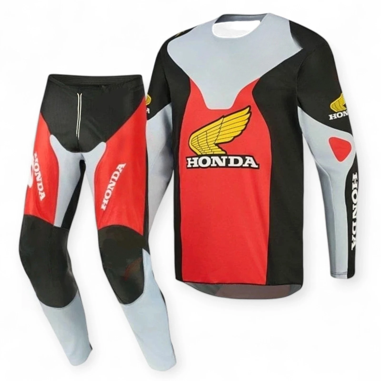Quick Dry Motorcycle Jersey Long Sleeve Breathable Riding Shirt and Pants Dirt Bike Mountain Racing Comfortable Daily Gear