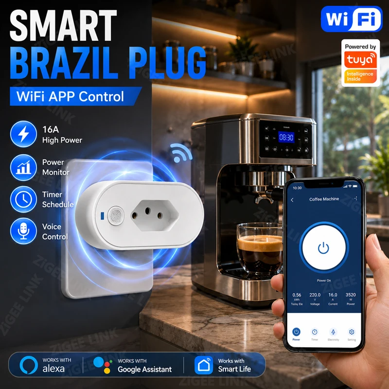 Smart Wall Socket - 16A Brazil WiFi Smart Socket Smart