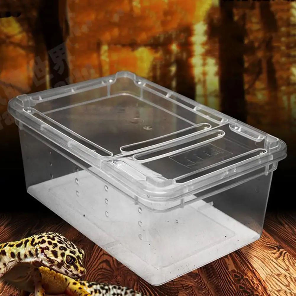 Reptile Rearing Box Anti-deformation Ventilated Small Pet Reptiles Living Box Breathable Pet Breeding Cage Hatching Container