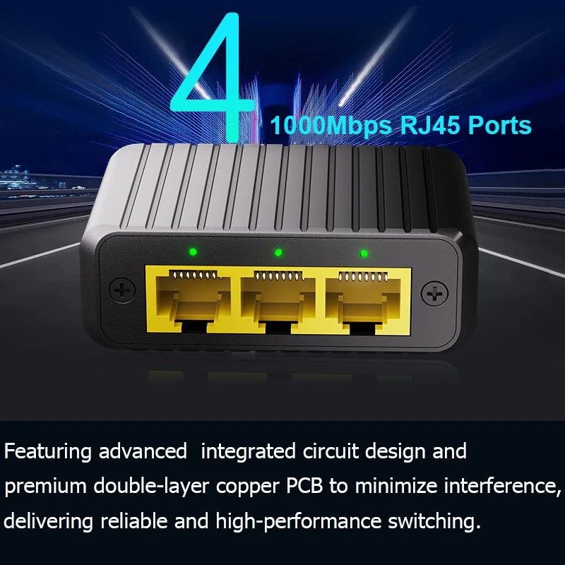 Przełącznik sieciowy 1000Mbps Ethernet Adapter 1 na 2/3/4 RJ45 LAN Rozdzielacz Internet Gigabitowy Switch do PC Laptopa TV Box Router — zdjęcie produktu 4